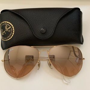 Large metal Ray Ban aviator Rose Gold